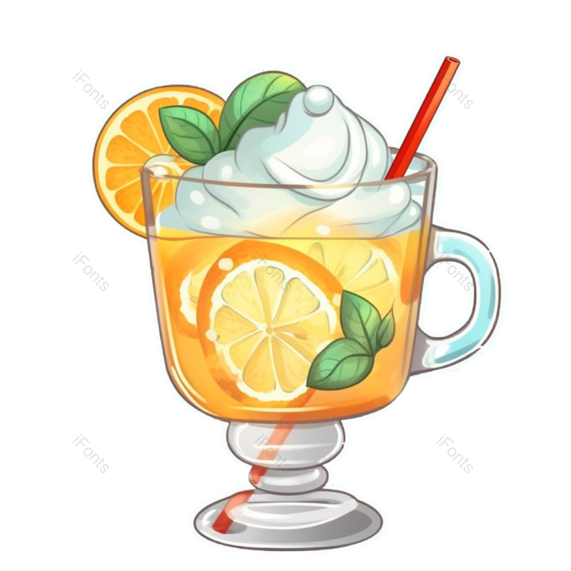 插图图片,夏天元素,蓝色背景PNG,水果免抠素材